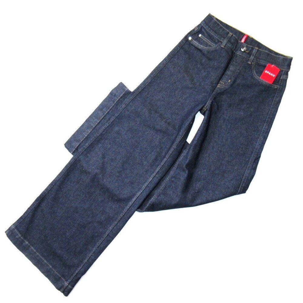 NWT SPANX 20547Q Wide Leg Denim in Raw Indigo Pull-on Stretch Jeans 3X Petite